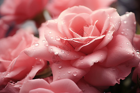 繁花似锦的粉色玫瑰花朵图片
