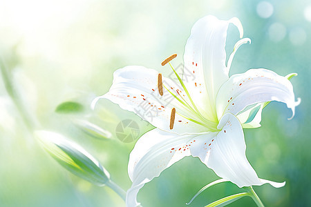 清新自然的百合花花朵图片