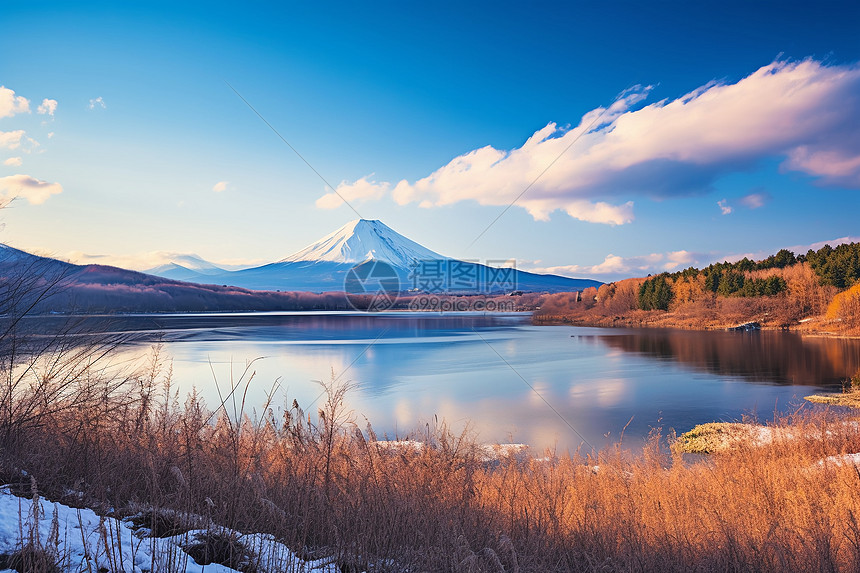 美丽的富士山景观图片