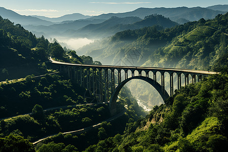 横跨山谷的桥梁图片