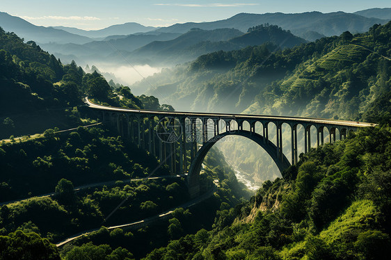 横跨山谷的桥梁图片