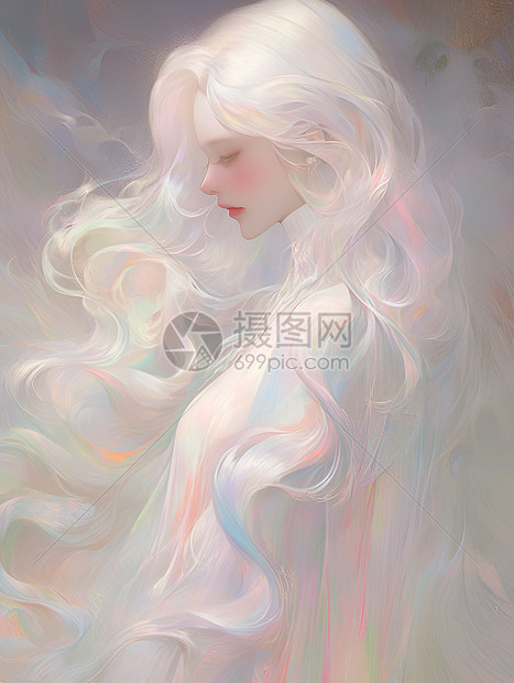 女子的唯美插画图片