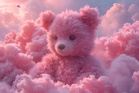 云海中的泰迪熊图片