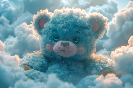 浮云中的绒毛玩具熊图片
