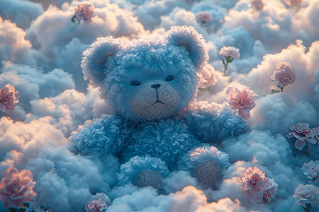 绵云熏染的泰迪熊图片