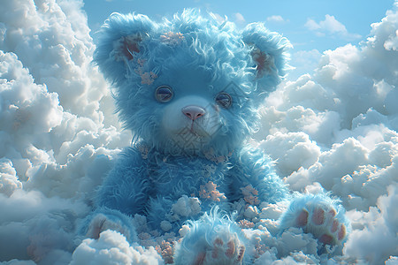 浮云中的泰迪熊图片