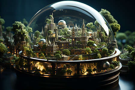 未来派环保城市概念图背景图片