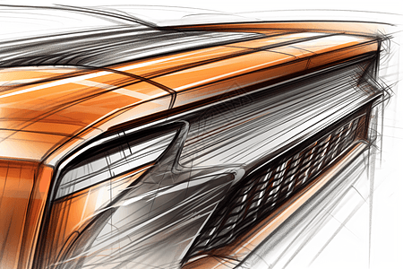 手绘艺术的汽车排气系统插图图片