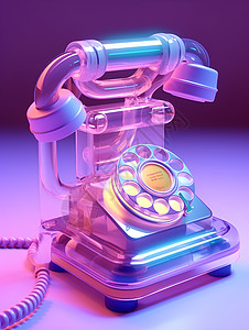 透明复古主义紫色电话图片