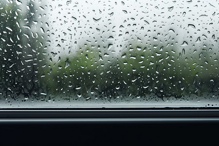雨滴打在窗户上图片