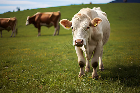 草原中的农业牛群图片