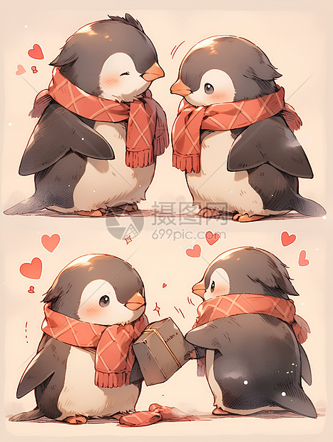 相爱的企鹅夫妇图片