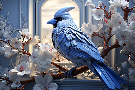 艺术美感的鸟语花香插图图片