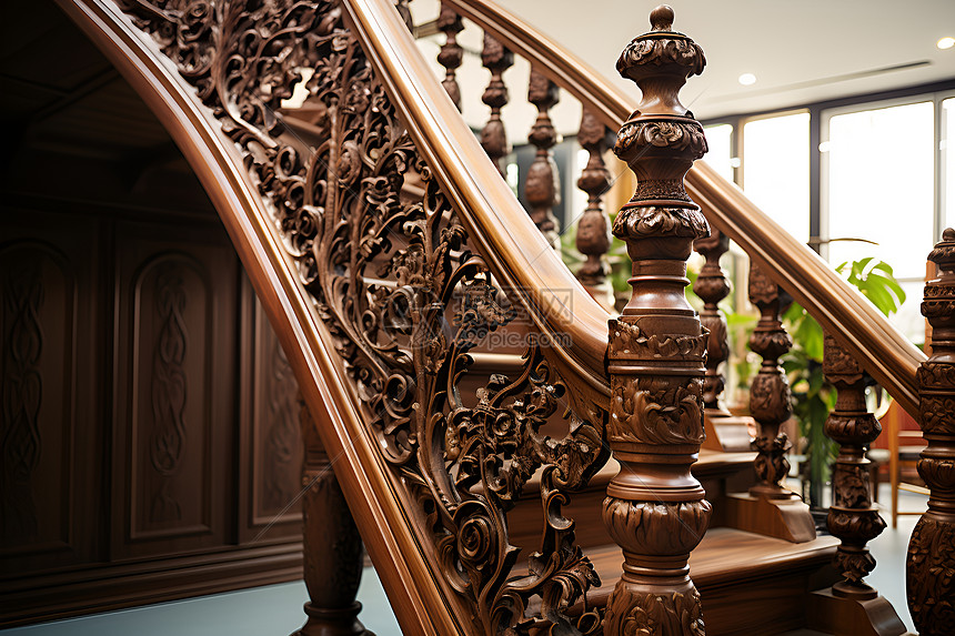 古典木质楼梯图片