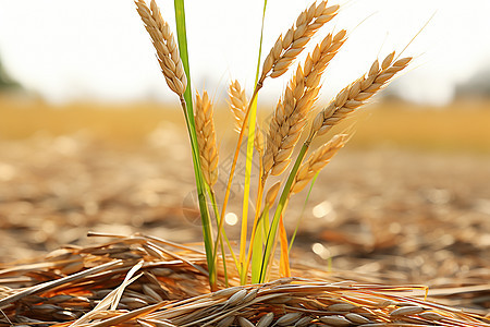 金田野里的水稻背景图片