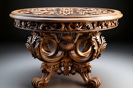 典雅雕刻的古典桌子高清图片