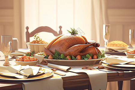 美味感恩节晚餐背景图片