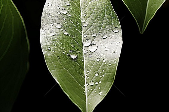 叶子上的雨滴图片