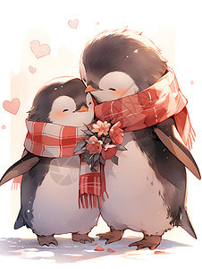 恩爱企鹅情侣图片