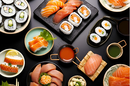 健康的日式料理背景图片