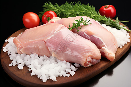 健康切割的鸡肉背景图片