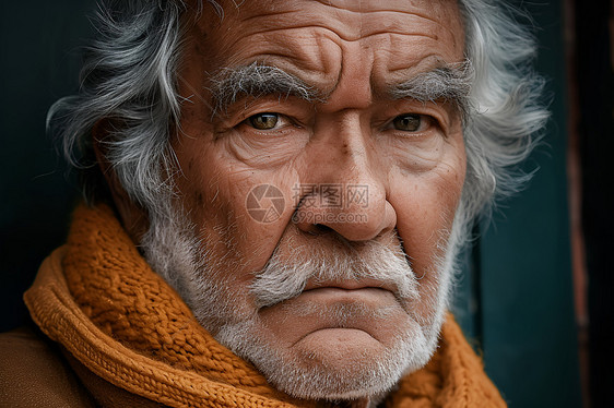 年迈皱纹的老年男性图片