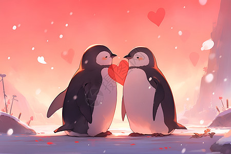 企鹅的爱情背景图片