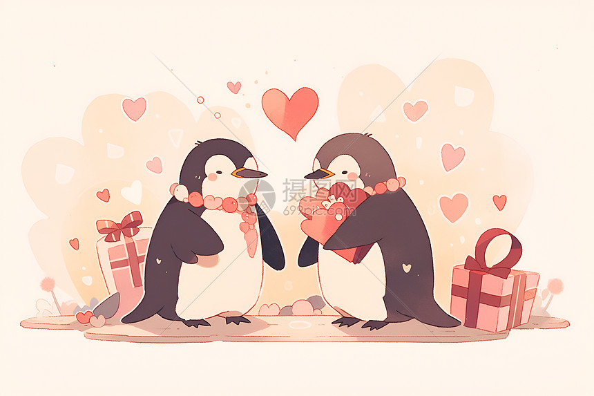卡通企鹅插画图片下载-正版图片600999141-摄图网