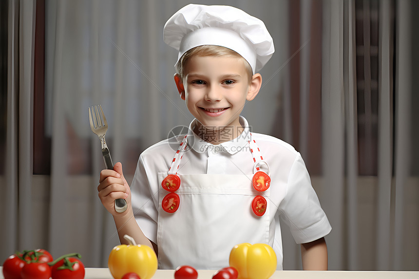 热情洋溢的小厨师图片