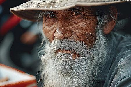 白发彬彬的老年男子图片