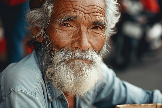 长胡子的老年男子图片