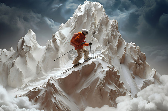 冬季的滑雪者图片