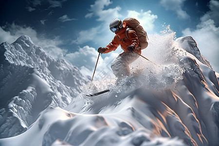 冒险运动的滑雪者图片