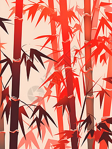 红叶竹林的魅力背景图片