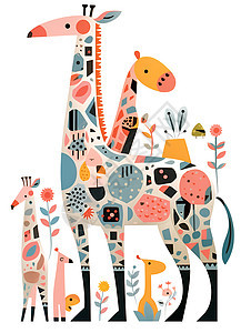 抽象艺术的长颈鹿背景图片