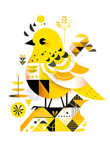 可爱的黄色鸟儿图片
