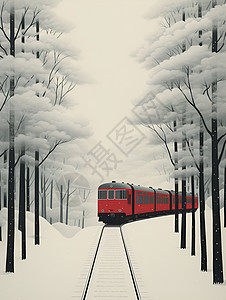 森林铁路上行驶的火车图片