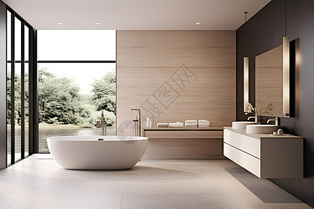 室内华丽的浴室装饰高清图片
