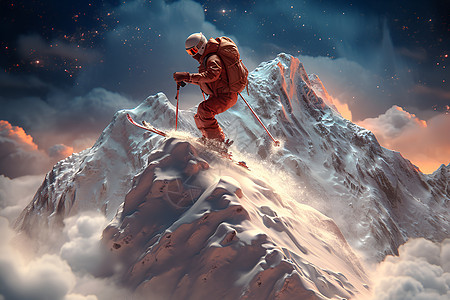 高山滑雪背景图片