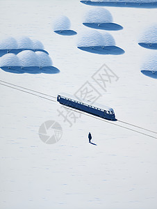 雪地上的列车图片
