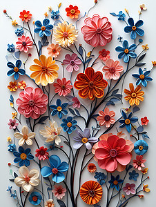 花卉剪纸图片