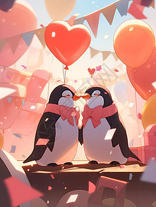 情侣企鹅背景图片