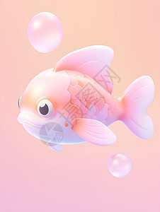 吐泡泡的小粉鱼图片