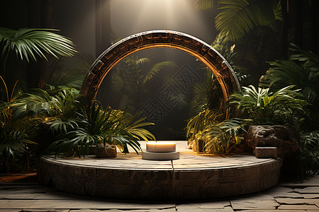 圆框环形大理石台座设计图片