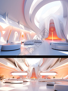 未来主义的美学建筑背景图片