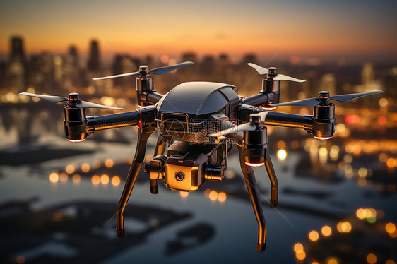 未来城市中的无人机运输图片
