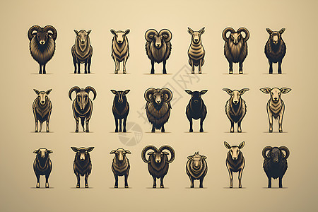 现代线性的绵羊图标图片