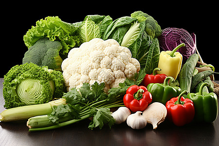 新鲜有机的蔬菜食材图片
