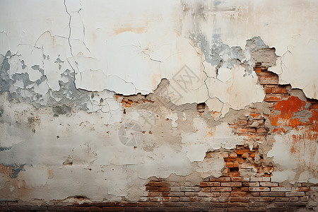 磨损掉落墙壁的砖墙背景图片