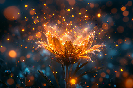 绽放的光亮花朵图片